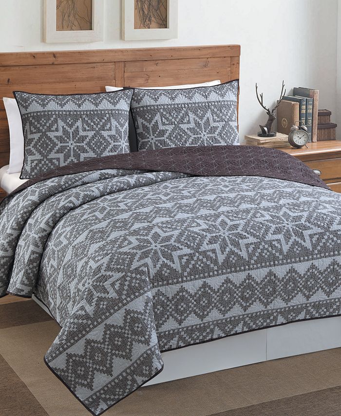VCNY Home Fair Isle 3Piece Quilt Set Macy's