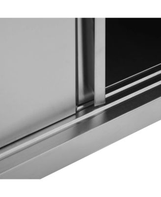 Kitchen Wall Cabinet with Sliding Doors 35.4&amp;quot;x15.7&amp;quot;x19.7&amp;quot; Stainless Steel
