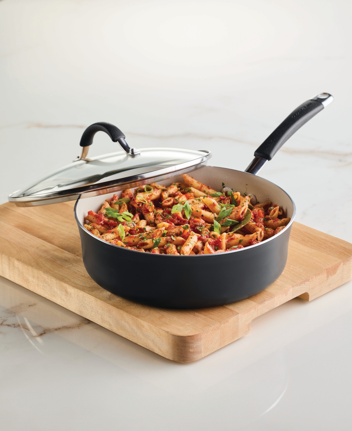Rachael Ray Cucina Ceramic Nonstick 3-quart Saute Pan With Lid In Peppercorn