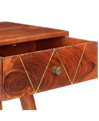 Console Table 35.4"x13.8"x29.9" Solid Acacia Wood