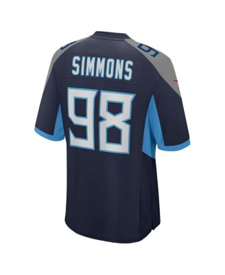 Men's Jeffery Simmons Navy Tennessee Titans Game Jersey