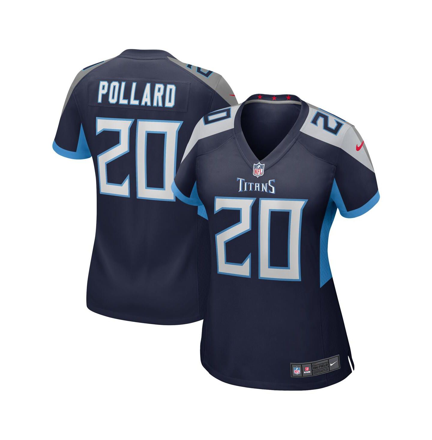 Женский топ Nike Tony Pollard Navy Tennessee Titans Game Player Jersey — фото 1
