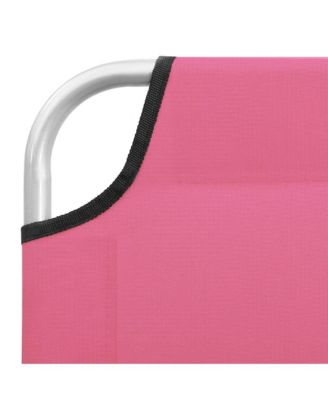 Sun Lounger Pink Oxford fabric, Powder-coated steel Standard