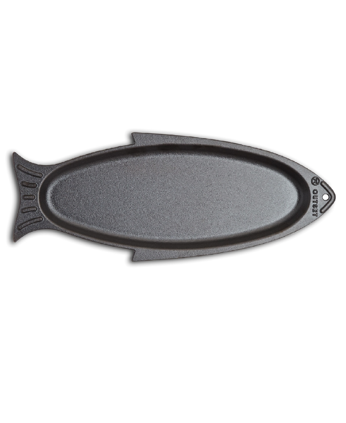 Outset Cast Iron 7.28" Fish Grill Pan In Gray