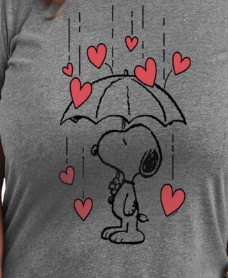 Air Waves Trendy Plus Size Peanuts Snoopy Valentine's Day Graphic T-shirt