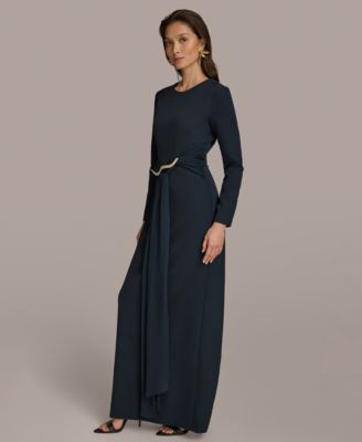 【Donna Karan New York】Boat-Neck Gown Donna Karan New York Donna Karan Women's Boat-Neck A-Line
