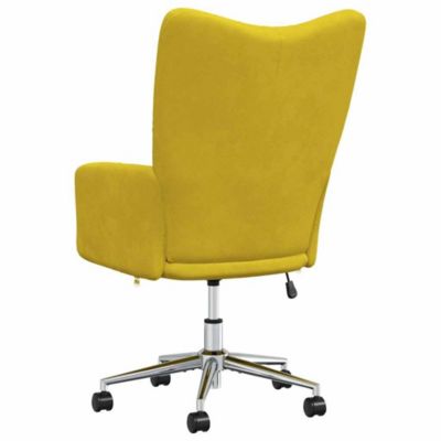 Relaxing Chair Mustard Yellow Velvet (100% polyester), Steel Medium