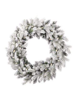 24" Shadow Woods Flocked Spruce Wreath