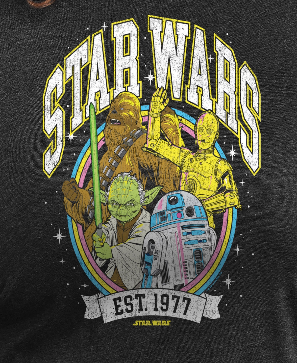 Hybrid Apparel Plus Size Trendy Star Wars Classics Graphic Crewneck T-shirt In Black