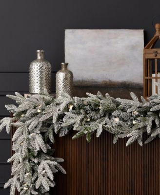 9' Artificial Royal Oaks Flocked Fir Garland