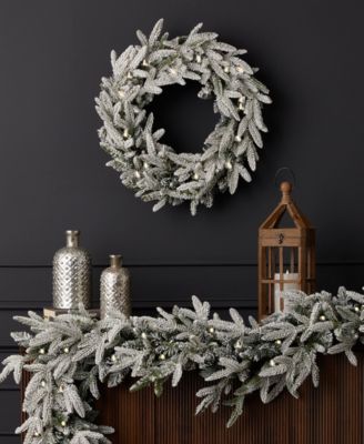 9' Artificial Royal Oaks Flocked Fir Garland