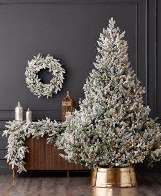 9' Artificial Royal Oaks Flocked Fir Garland