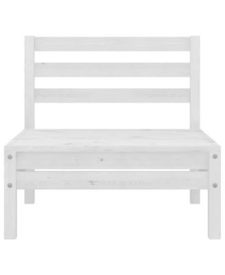 4 Piece Patio Lounge Set Solid Pinewood White