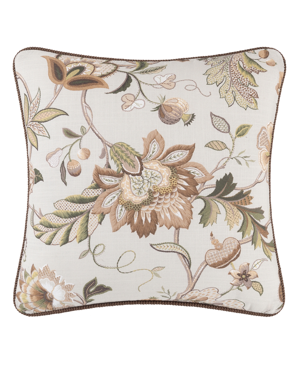Rose Tree Esmeralda Jacobean Print Decorative Pillow, 18" X 18" In Sage