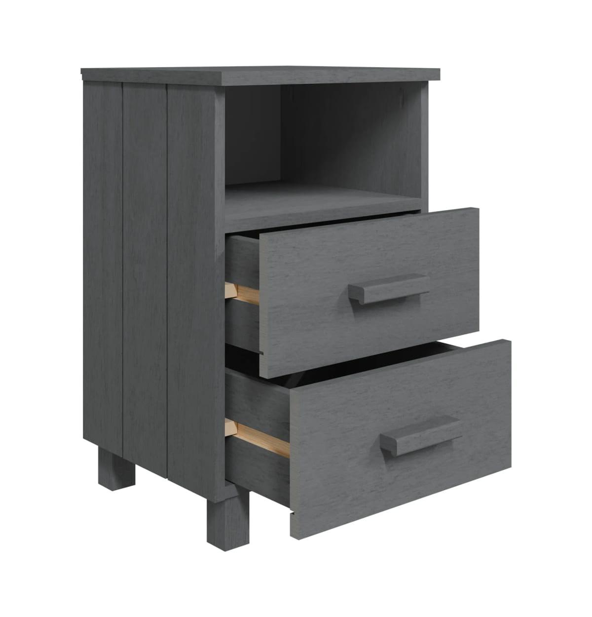 vidaXL Bedside Cabinet Hamar Dark Gray 15.7