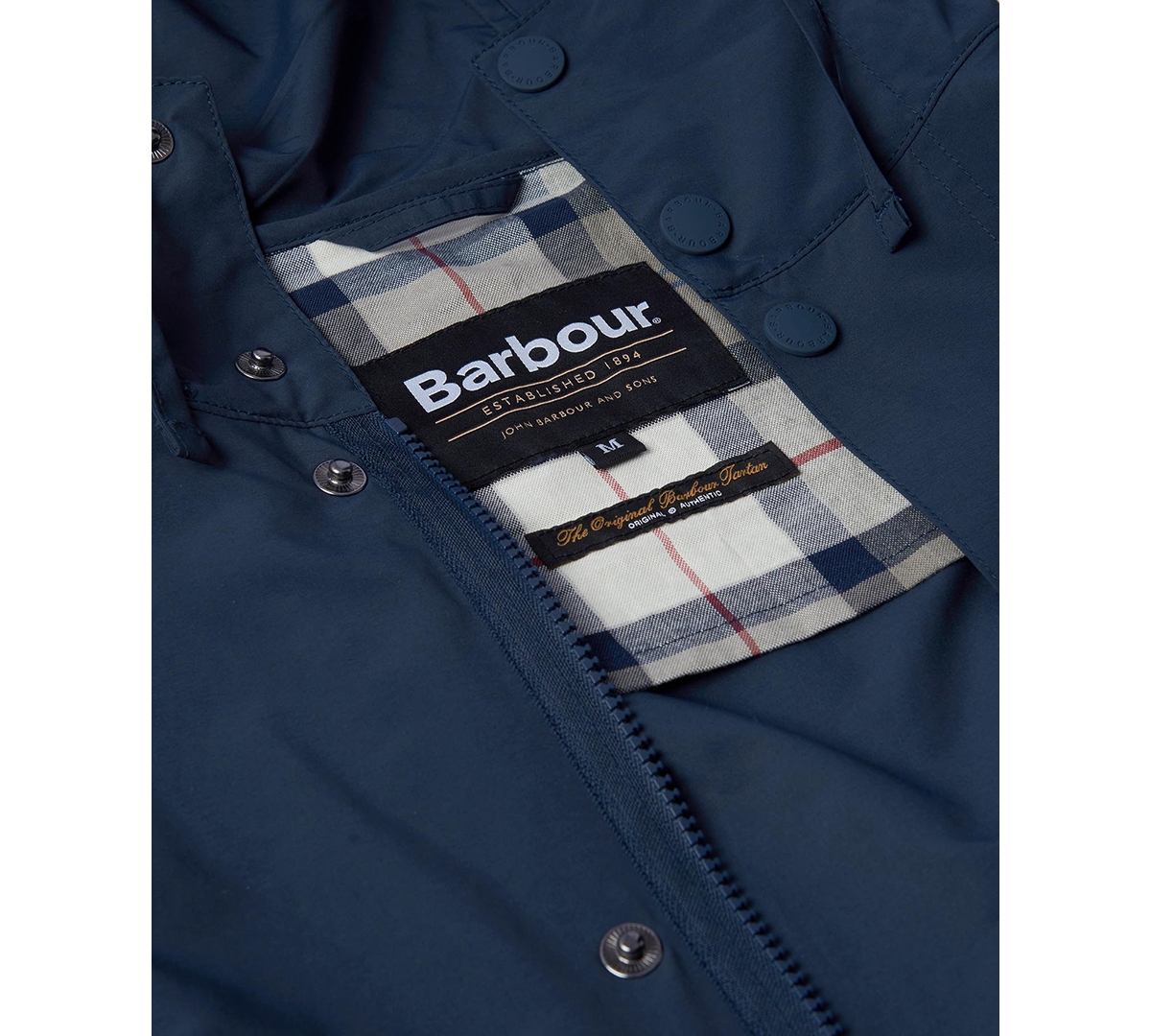 Shop Barbour Men's Quay Showerproof Hooded Jacket In Navy,bleaced Pine