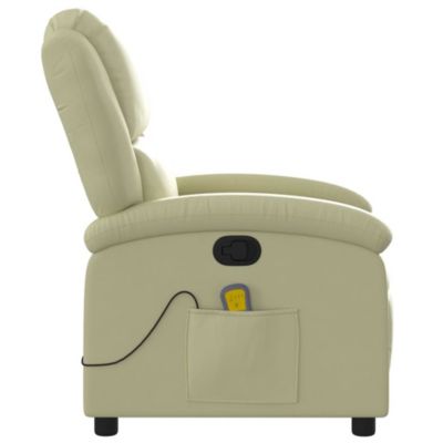 1 PC Cream Real Leather Massage Recliner Chair
