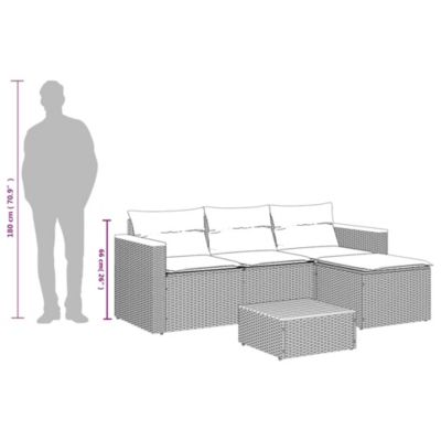 Garden Sofa Set Black, Cream White