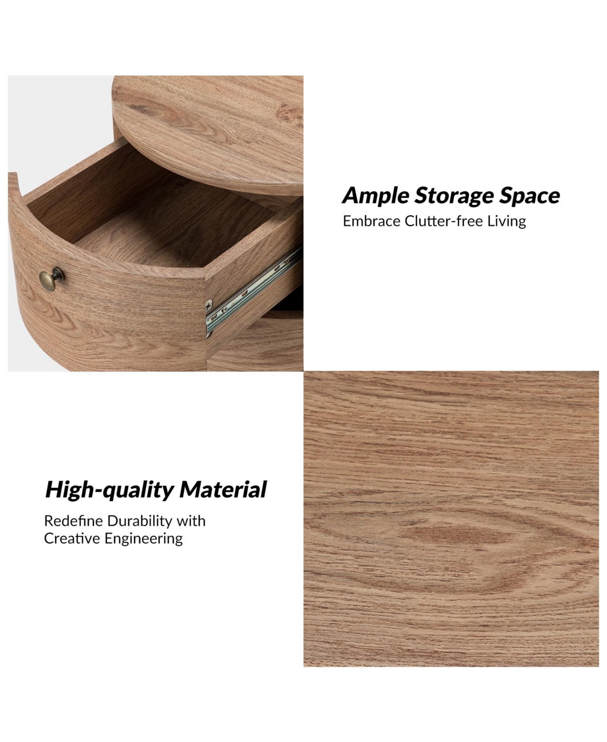 Hulala Home Cavinato Contemporary 26'' Tall Drum 3 - Drawer End Table with Metal Legs