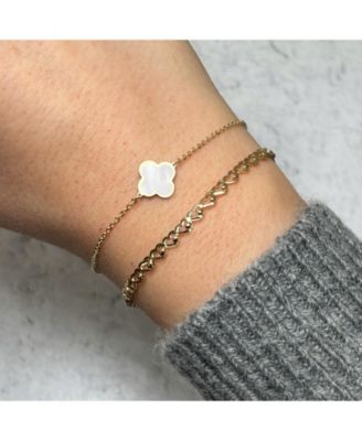 Small Mother Single Clover Bracelet 14K Gold