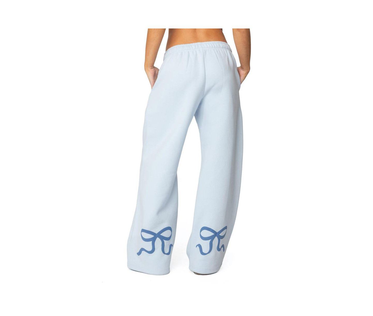 Женские брюки Edikted Bonney Bow Detail Sweatpants, цвет: Синий — фото 3