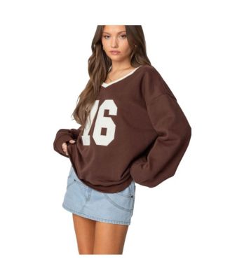 Women's 76 Oversized V Neck Sweater