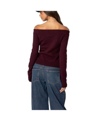 Womens Elona Off Shoulder Knit Top