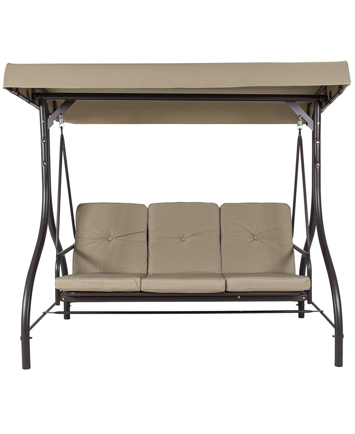 Slickblue 3-Seat Outdoor Porch Deck Patio Canopy Swing with Cushions