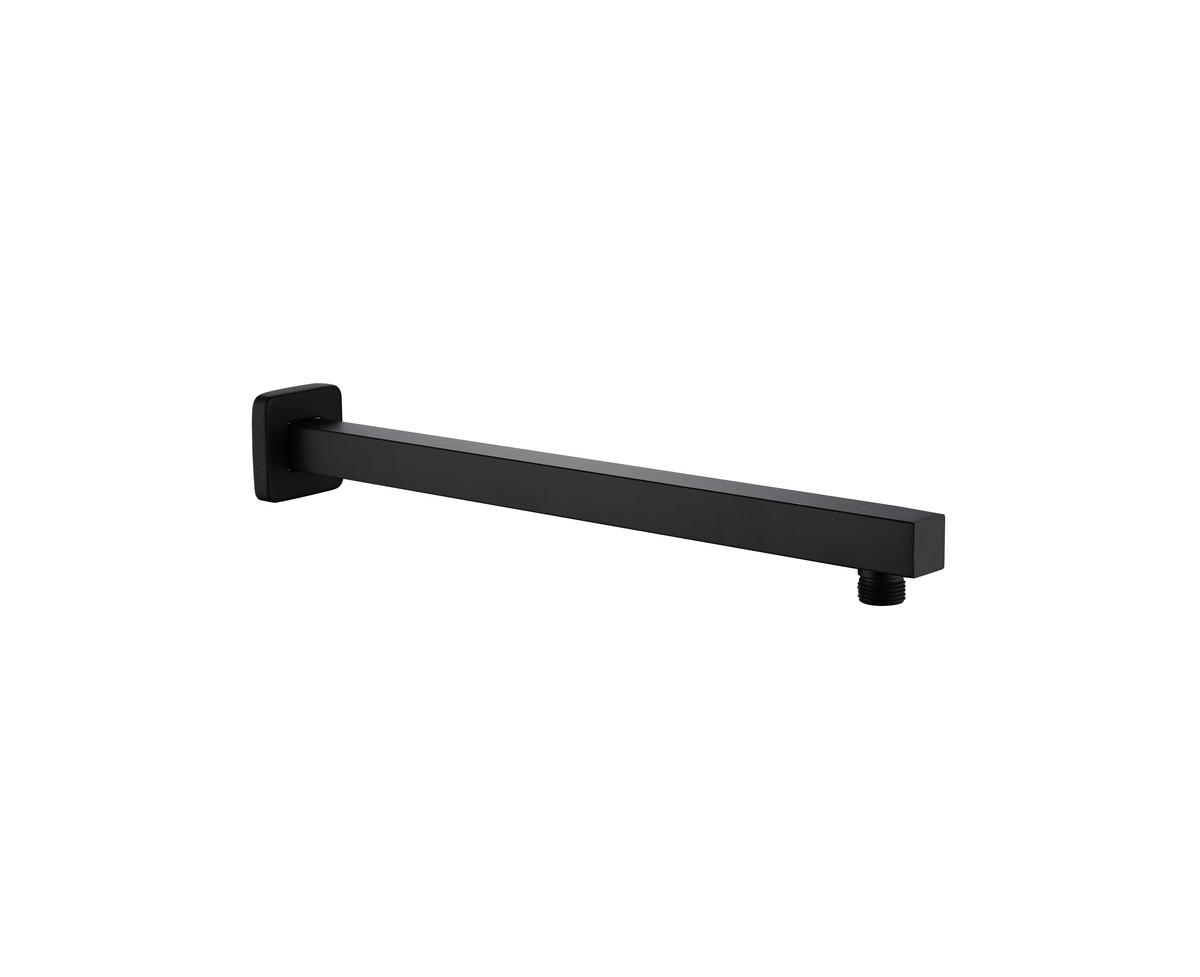 Square Wall-Mount Shower Arm - Matte black