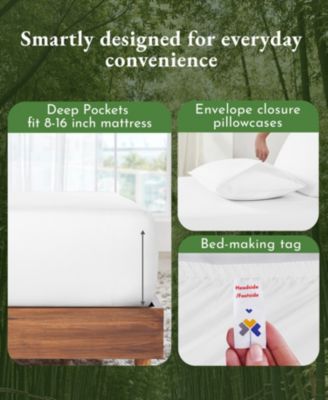 Soft Silk-Like 100% Rayon from Bamboo Cooling Bed Sheets California King, Deep Pocket Sheets Set