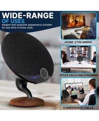 Portable Wireless BT Streaming Gramophone Speaker with Subwoofer, Oak Finish