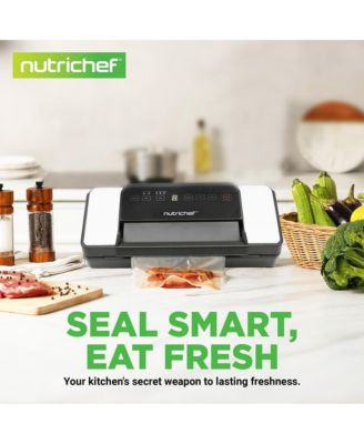 Deluxe Vacuum Sealer with Front Handle and Roll Cutter for Food Storage (Black)