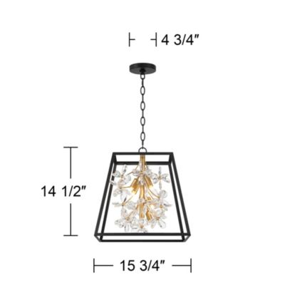 Carrine 15 3/4" Modern Pendant Chandelier Ceiling Light Fixture Dining Room Over Table 5-Light LED Black Gold Finish