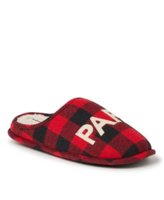 Men's Buffalo Check Papa Bear Dad Clog House Slipper
