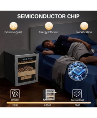 50L Electric Humidor, Cigar Humidor Cooler for 350 Cigars, Temperature and Humidity Control System