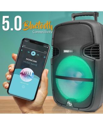 Portable Bluetooth PA Speaker System - 1000W Outdoor Bluetooth Speaker System w/Microphone in, Party Lights, USB SD Card Reader, FM Radio, Wheels - Remote Control, Tripod PPHP1548B, BLACK,BLUE
