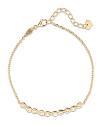 Infinity Chain Bracelet in 14K Gold, 6.5 in adj to 7.5 in, approx. 2.4 grams