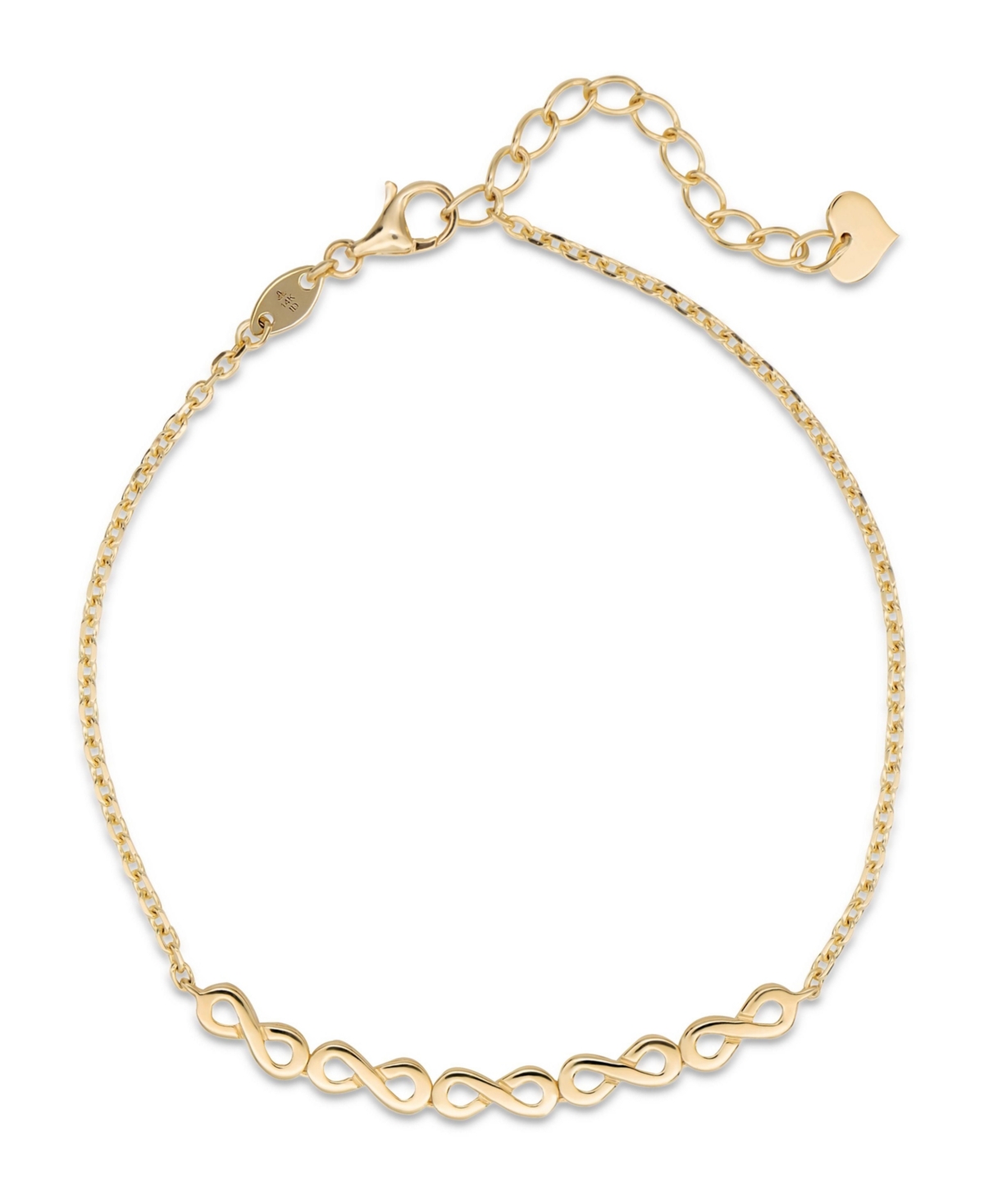 Devata Infinity Chain Bracelet in 14K Gold, 6.5 in adj to 7.5 in, approx. 2.4 grams