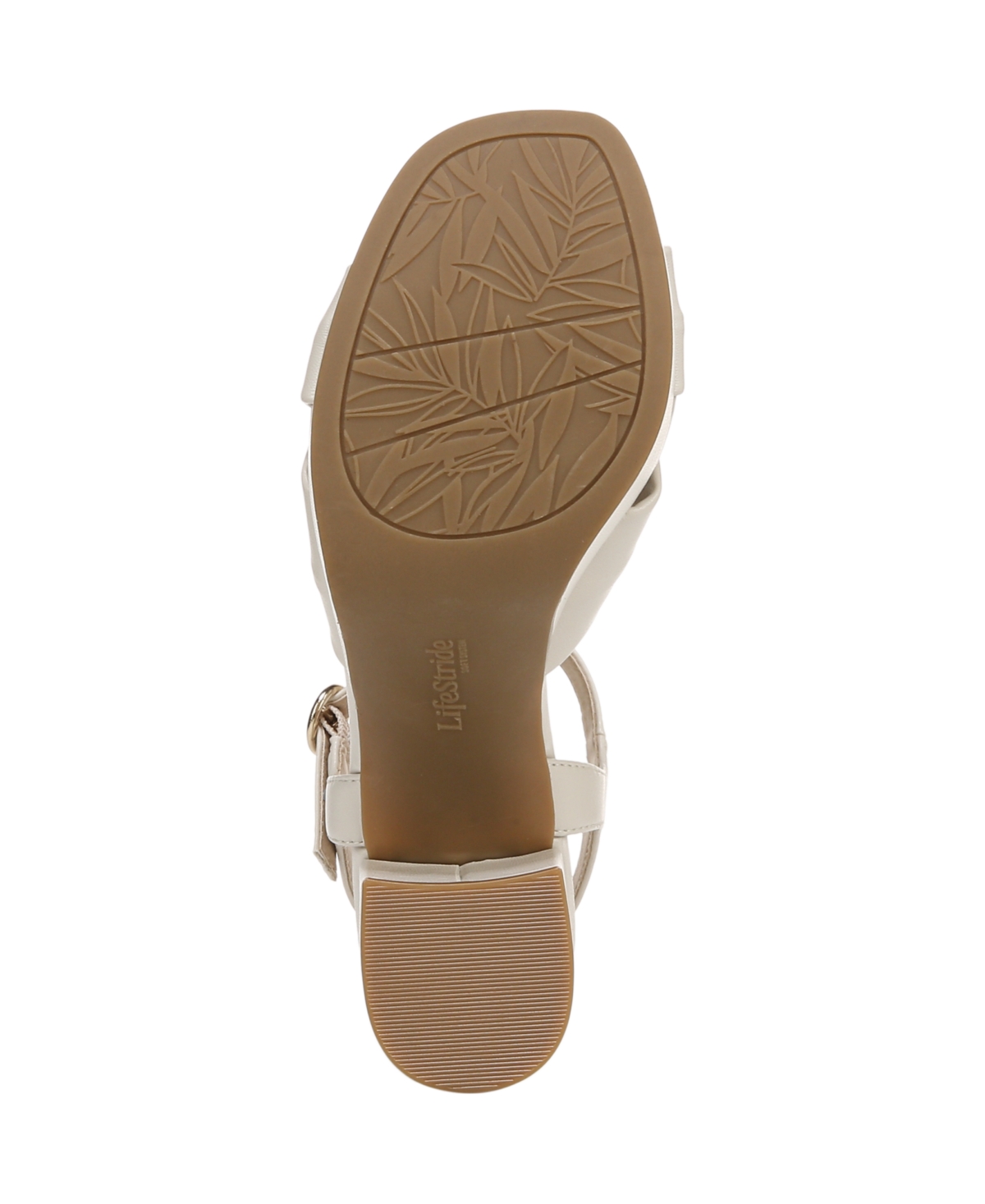 Shop Lifestride Women's August Square Open Toe Platform Sandals In Bone Faux Leather