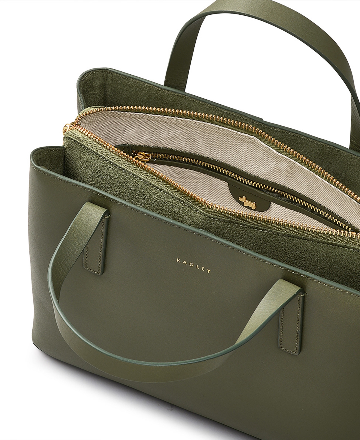 Radley London Dukes Place Medium Zip Top Satchel Bag In Dark Olive
