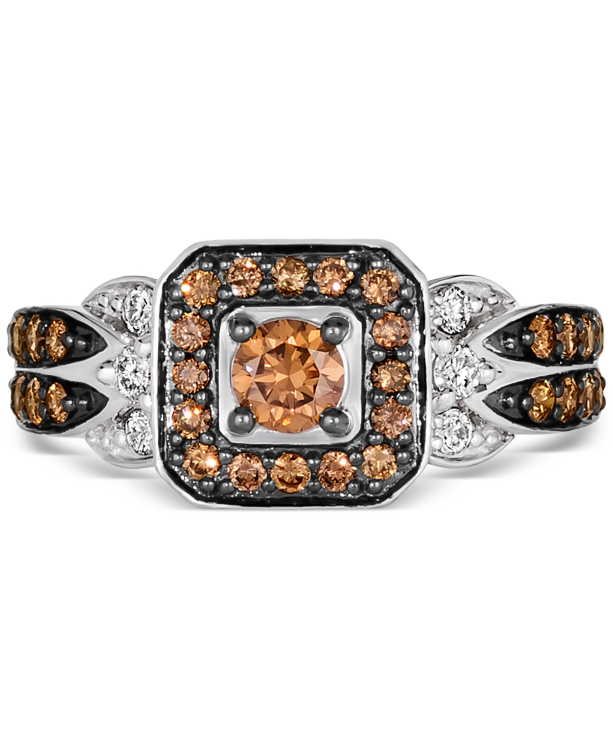 Le Vian Chocolate Diamond (5/8 Ct. T.w.) & Nude Diamond (1/8 Ct. T.w.) Ring In 14k Vanilla Gold In White Gold