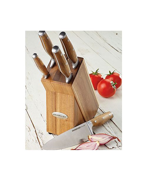 Rachael Ray Cucina 6Pc. Japanese Stainless Steel Knife Block Set Cutlery & Knives Kitchen