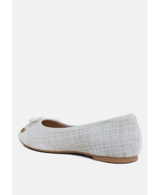 Womens Junpey Plaid Tweed Ballet Flats