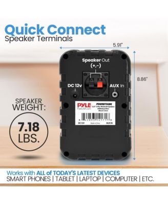 5.25” 2-Way Bluetooth Wireless Speaker System - Waterproof, 500W Max Power, 1/2” Tweeter, Compact Design (Black)