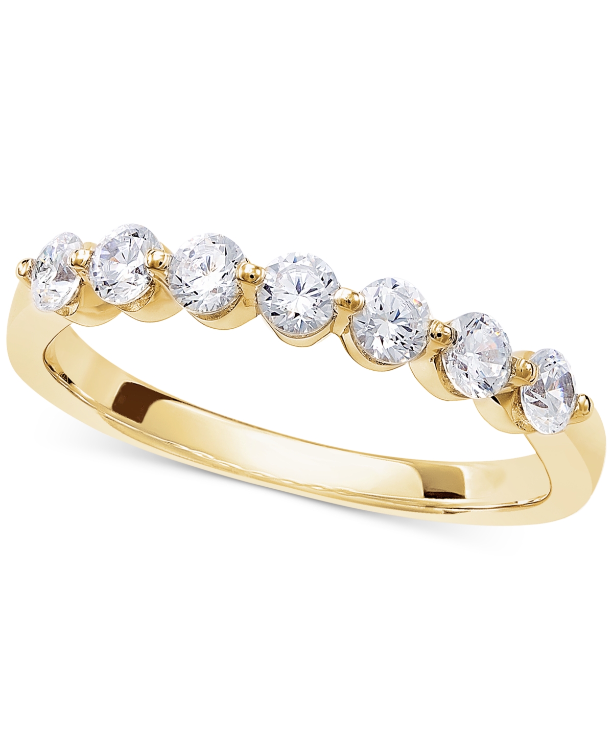 Macy's Diamond Seven Stone Band (1/2 Ct. T.w.) In 14k White Or Yellow Gold In Yellow Gold