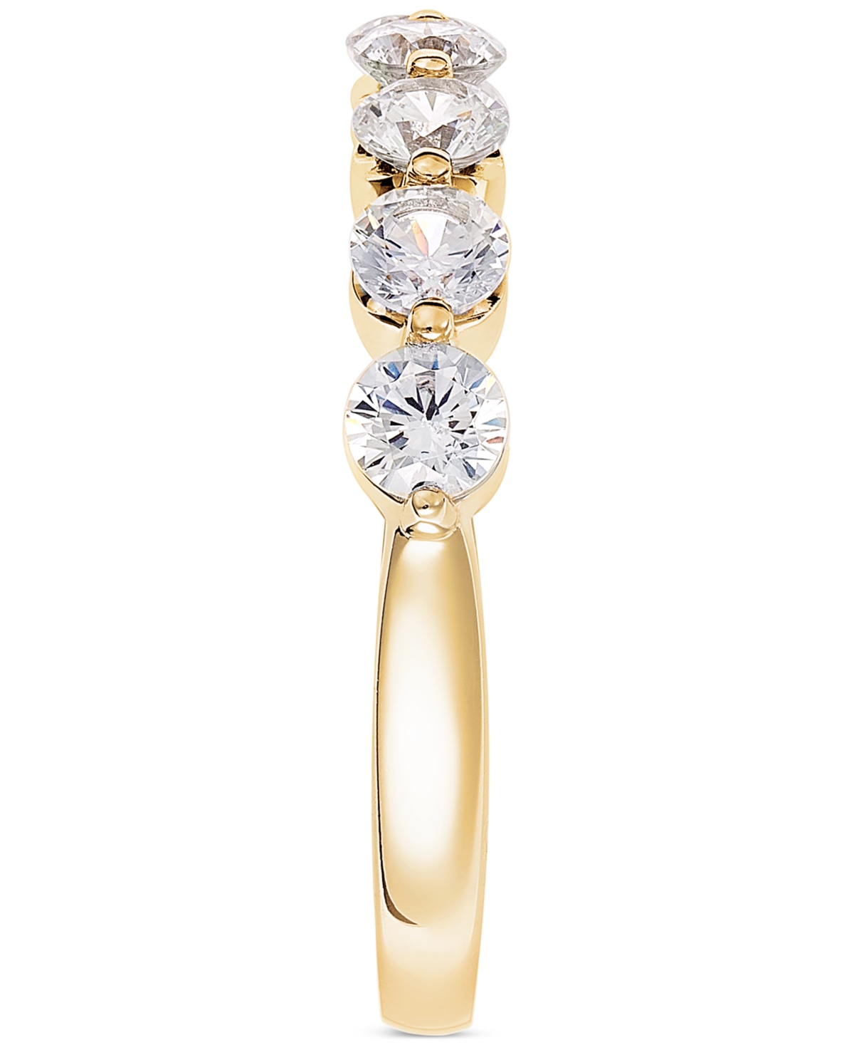 Macy's Diamond Seven Stone Band (1 Ct. T.w.) In 14k White Or Yellow Gold In Yellow Gold