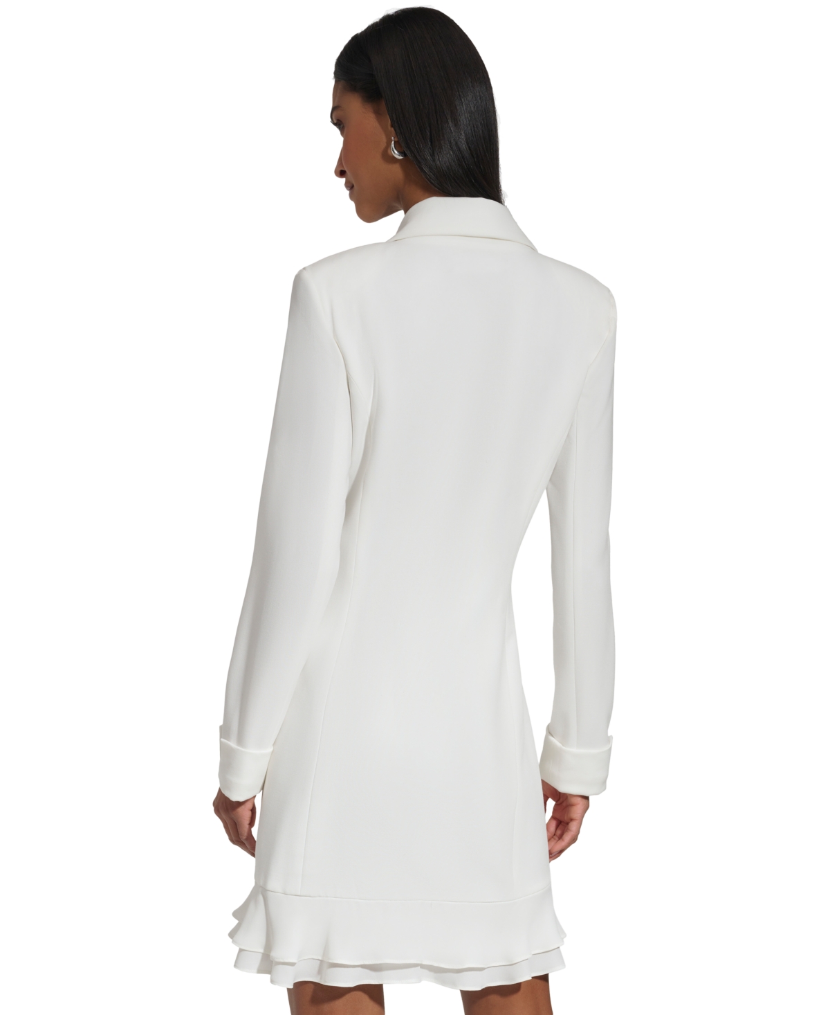 Karl Lagerfeld Women's Chiffon-hem Blazer Dress In White