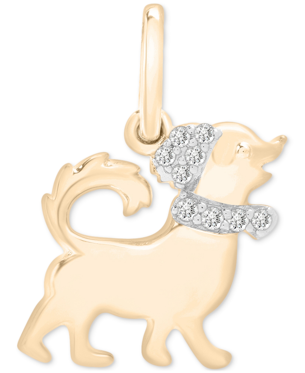 Diamond Chinese Zodiac Charm Pendant (1/20 ct. t.w.) in 10k Gold, Exclusively at Macy's - DOG