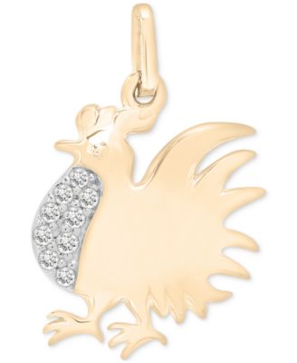 Wrapped Diamond Chinese Zodiac Charm Pendant 120 ct tw in 10k Gold Exclusively at Macys - ROOSTER 600$
