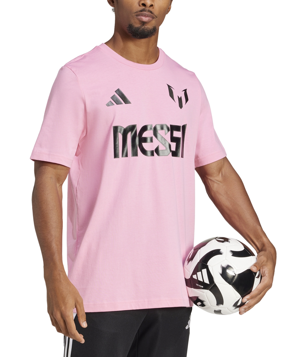 Adidas Originals Men's Messi Standard-fit Graphic T-shirt In Easpnk